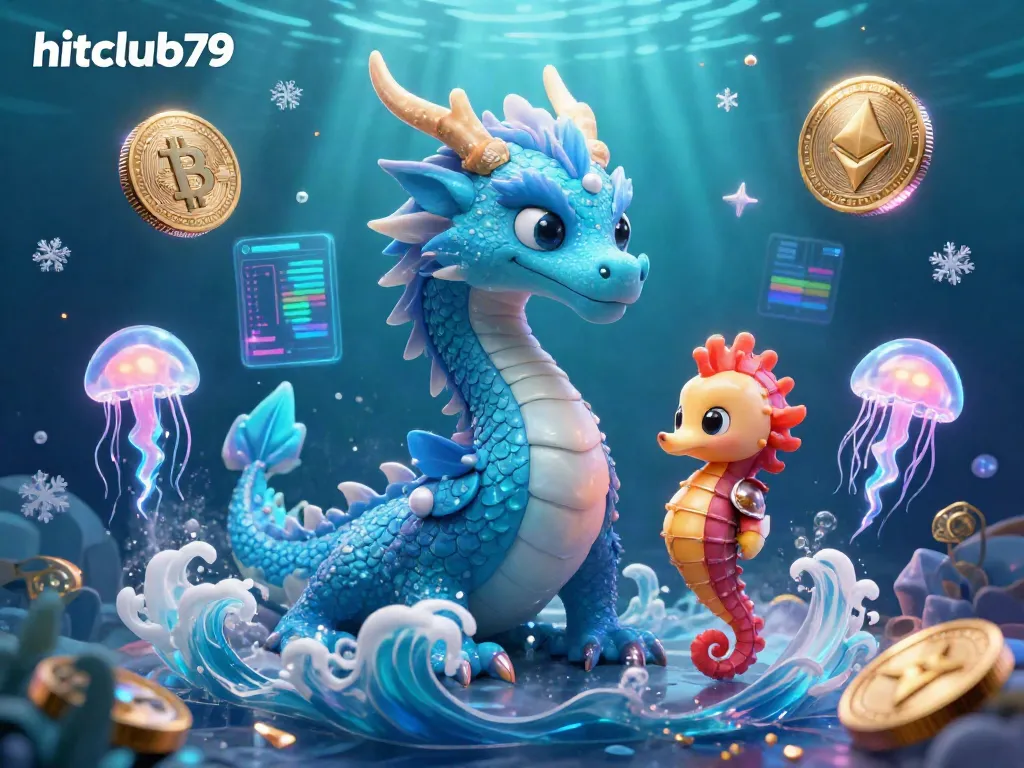 Experience exciting gameplay at hitclub79 with a mesmerizing underwater dragon scene featuring crypto elements.