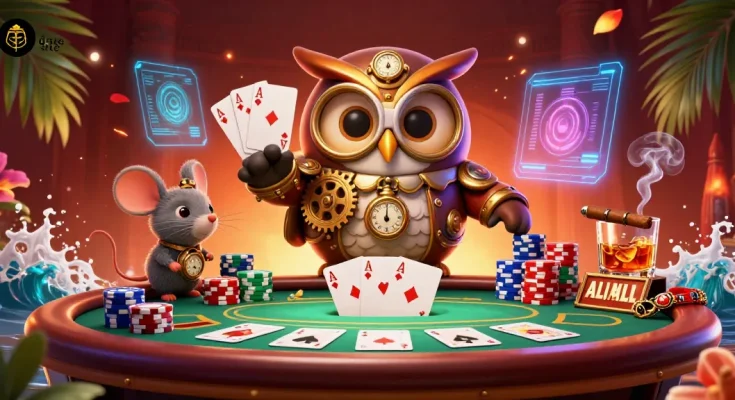 Engage with thrilling gameplay at deze site, featuring vibrant poker tables and casino antics.